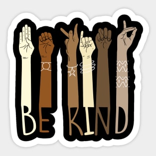 be kind sign language hand talking teacher Sticker